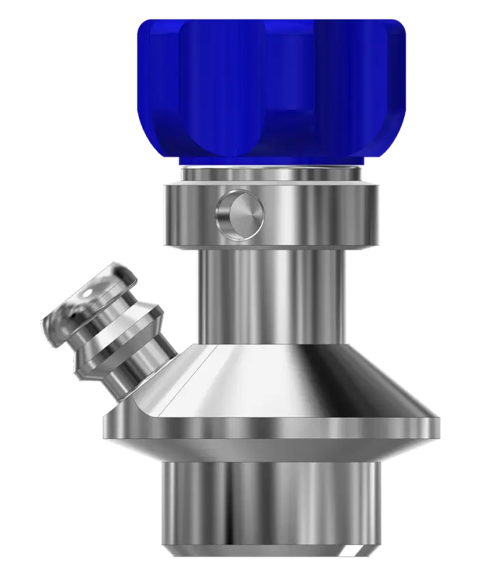 Stainless steel aseptic sampling valve with tri-clamp fittings for pharmaceutical use